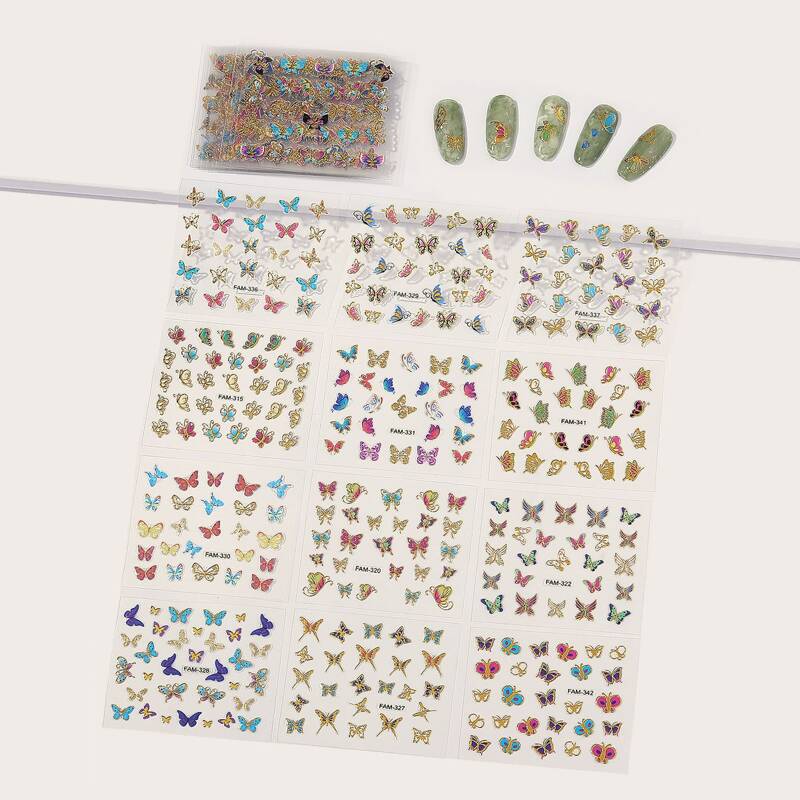 

30sheets Butterfly Pattern Nail Art Sticker, Multicolor