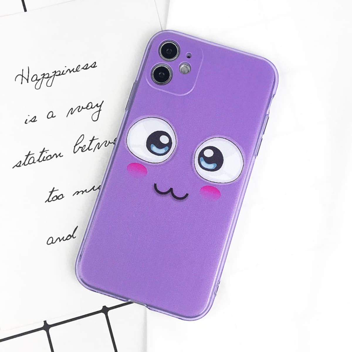 

Cartoon Expression iPhone Case, Purple