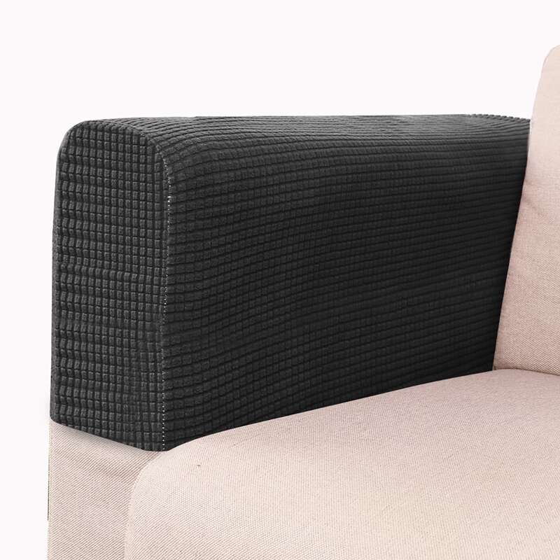 

2pcs Plain Sofa Armrest Cover, Black