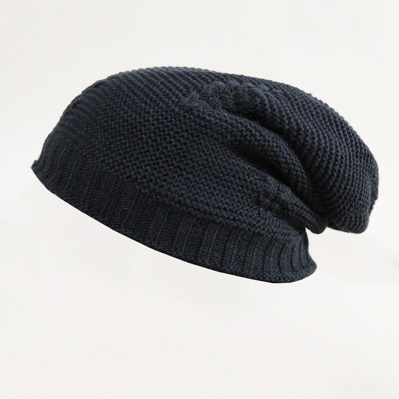 

Guys Simple Plain Beanie, Black