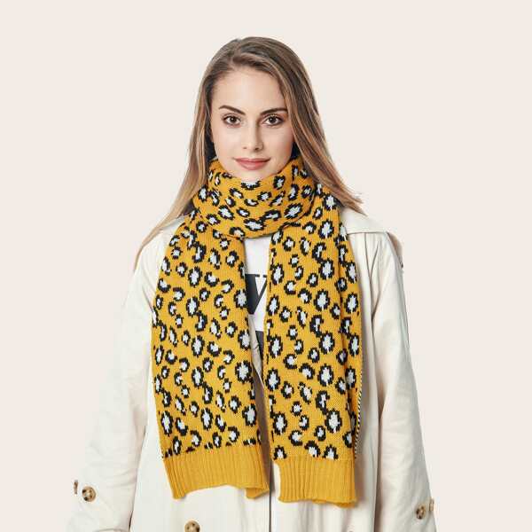 

1pc Leopard Scarf, Multicolor