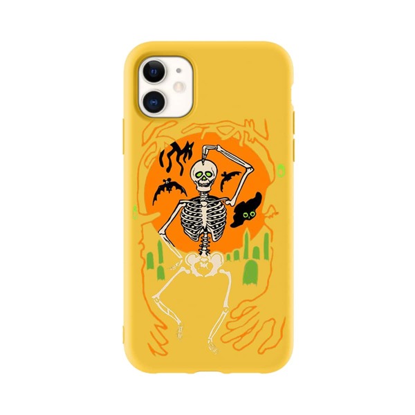 

Halloween Skeleton Print iPhone Case, Yellow