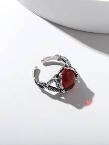 Anillo con piedra preciosa - Rojo - Ver 3