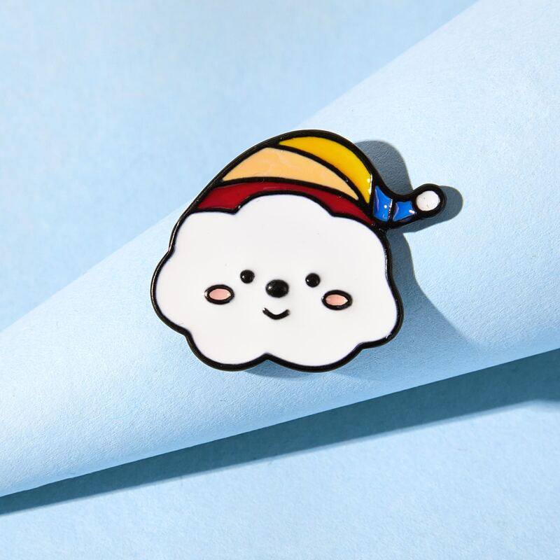 

Cartoon Cloud Brooch, Multicolor