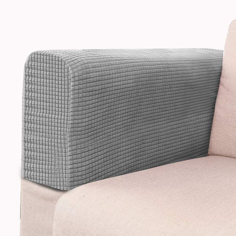 

2pcs Plain Sofa Armrest Cover, Grey