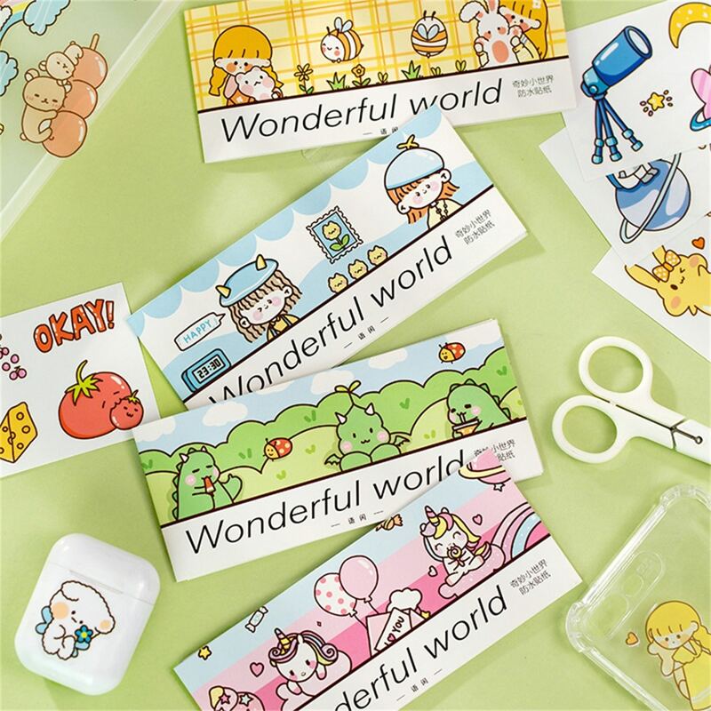 

8sheets Cartoon Graphic Random Sticker, Multicolor