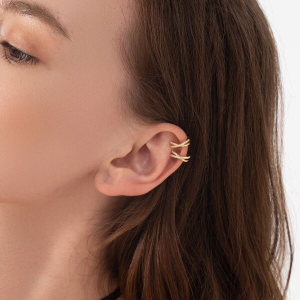 

2pcs Simple Ear Cuff, Gold