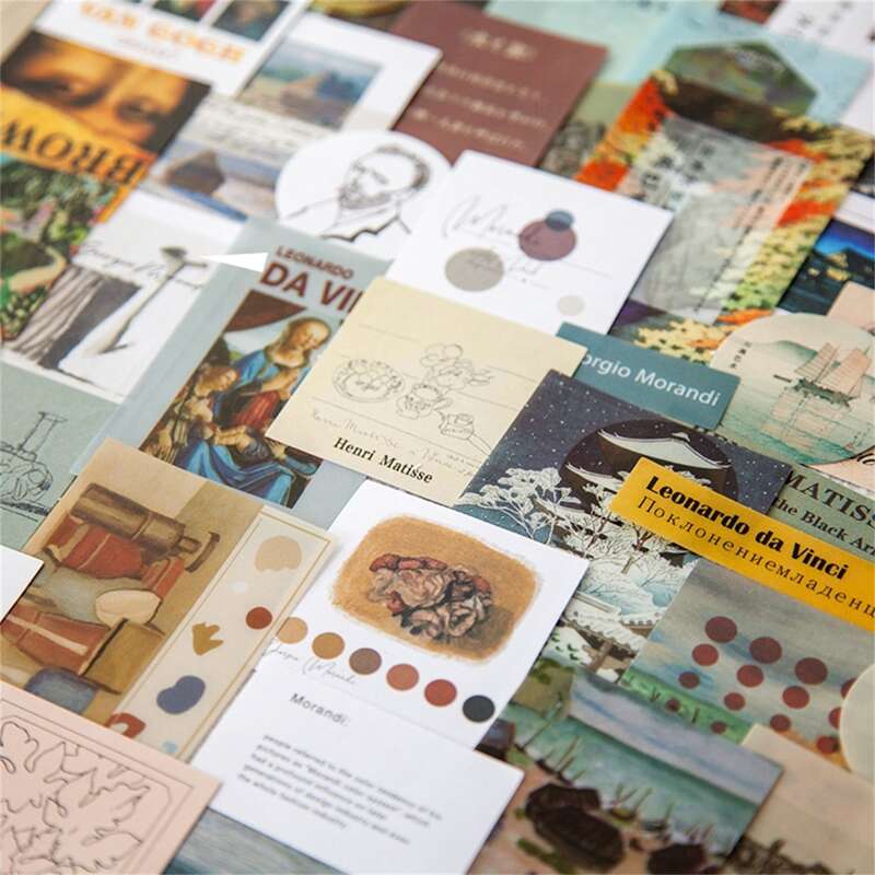 

20sheets Landscape Print Random Material Paper, Multicolor