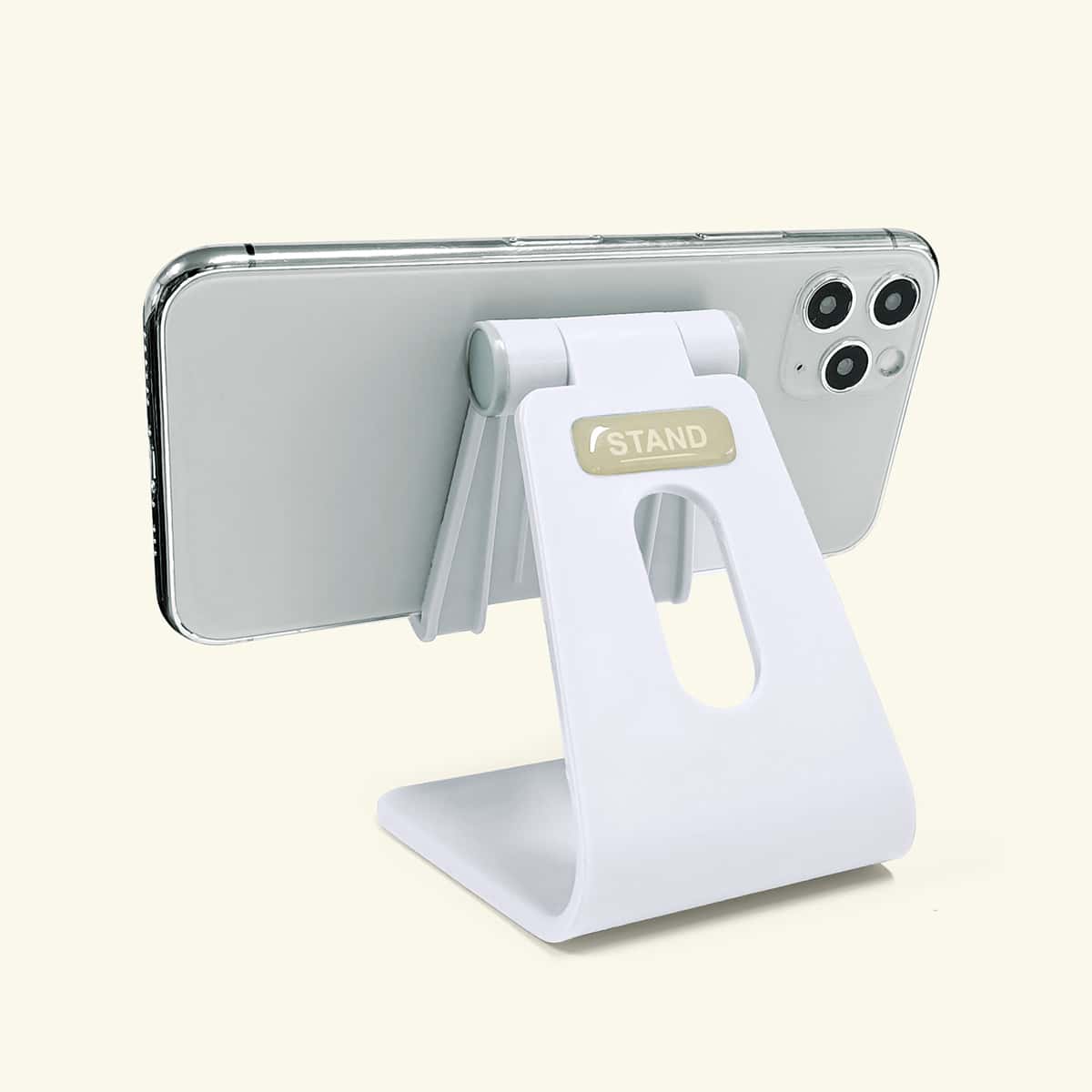 

Letter Graphic Rotatable Phone Holder, White