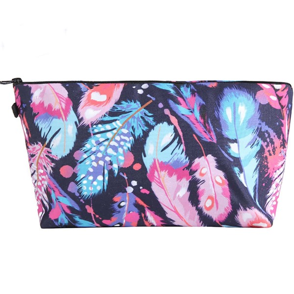

Feather Print Pencil Bag, Multicolor