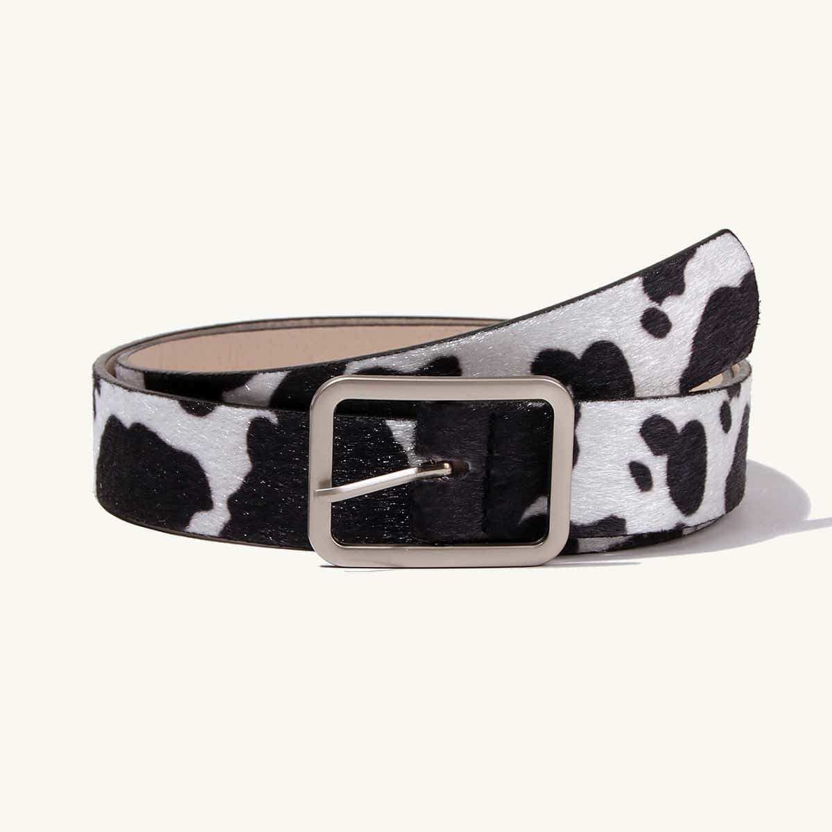

Graphic Metal Buckle Belt, Multicolor