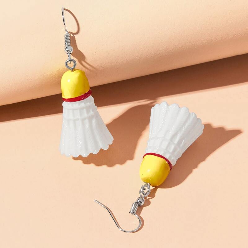 

Badminton Drop Earrings, White