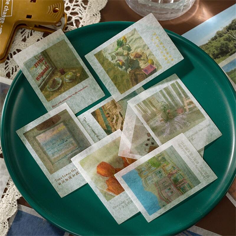 

60sheets Landscape Print Random Material Paper, Multicolor