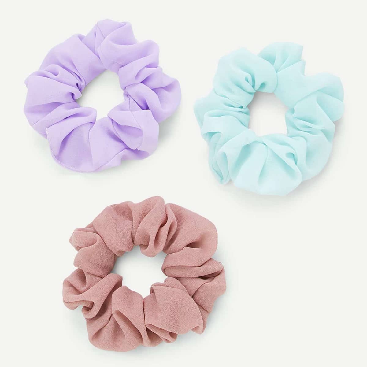

3pcs Simple Scrunchie, Multicolor