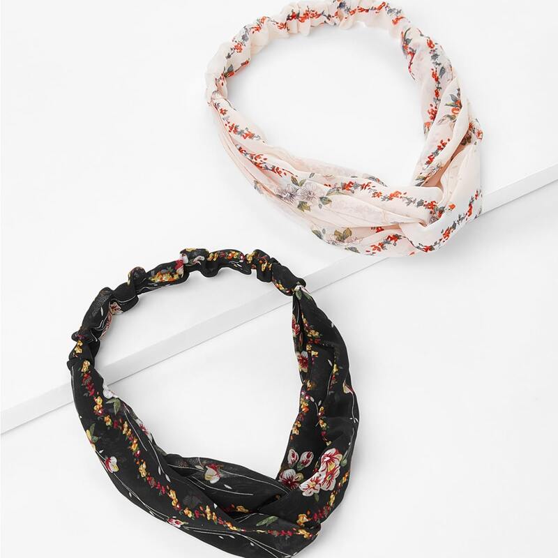 

2pcs Ditsy Floral Headband, Multicolor