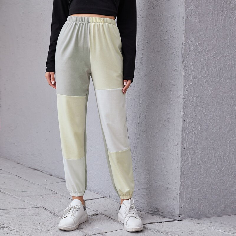 

High Waist Colorblock Pants, Multicolor