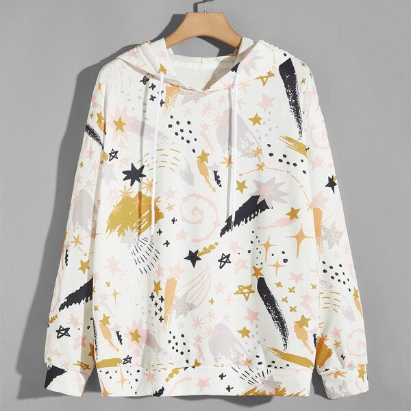 

Men Allover Print Drop Shoulder Hoodie, Multicolor