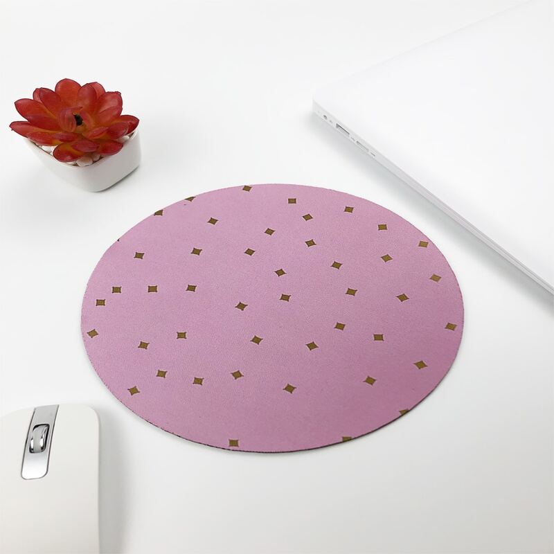 

Geometric Print Round Mouse Pad, Pink