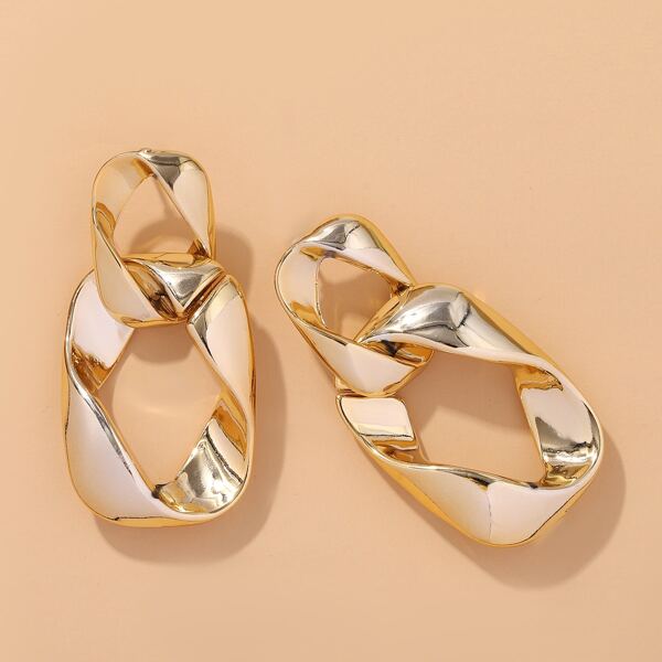

Link Drop Earrings, Gold