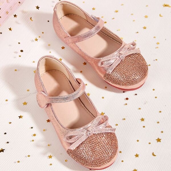 

Toddler Girls Rhinestone Decor Flats, Pink
