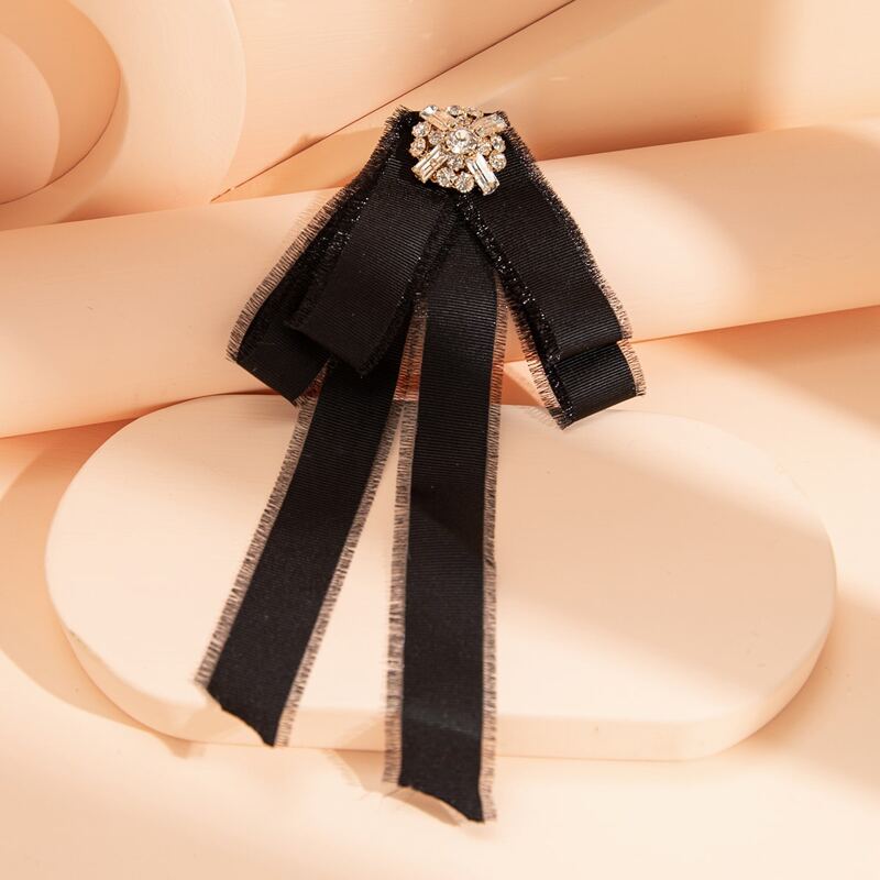 

Rhinestone Decor Brooch, Black