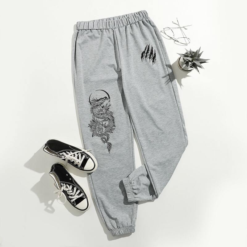 

Chinese Dragon Joggers, Grey