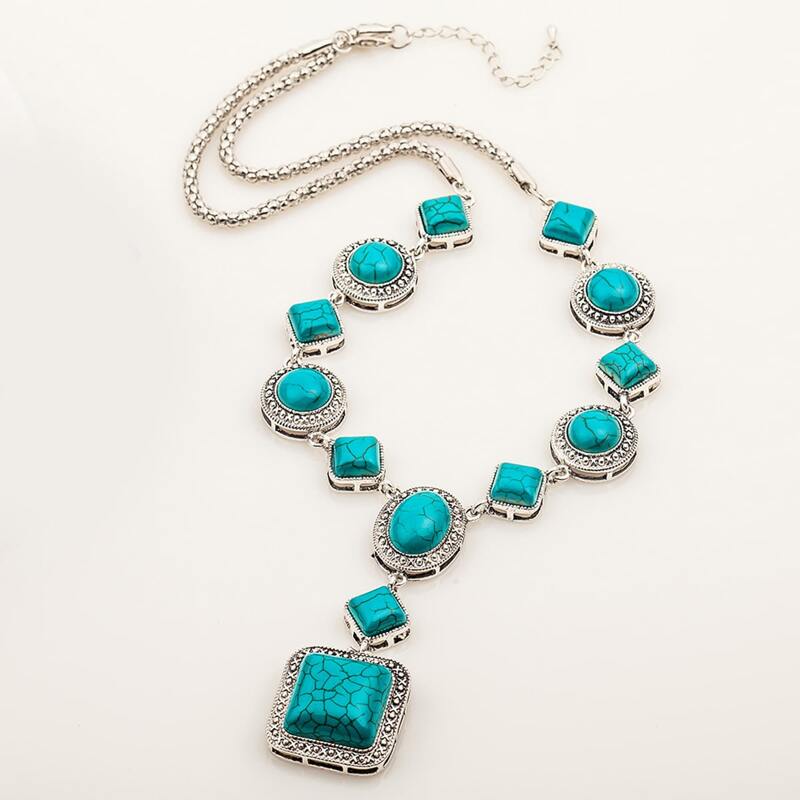 

Turquoise Decor Necklace, Blue