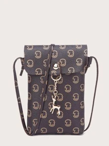 Bolsa de celular con letra - Café integral - Ver 1