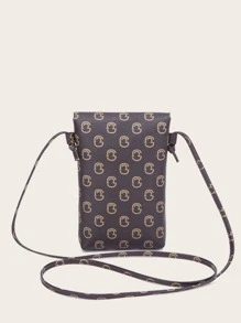 Bolsa de celular con letra - Café integral - Ver 2