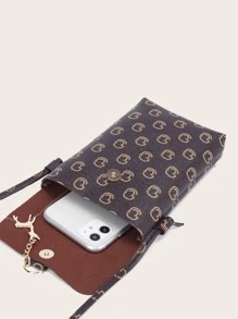 Bolsa de celular con letra - Café integral - Ver 6