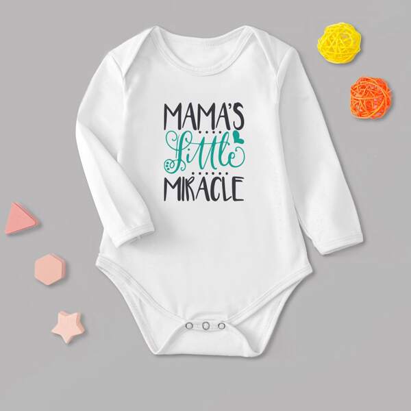 

Baby Girl Slogan Graphic Bodysuit, White