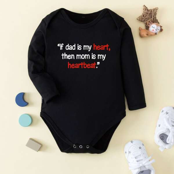 

Baby Girl Slogan Graphic Bodysuit, Black