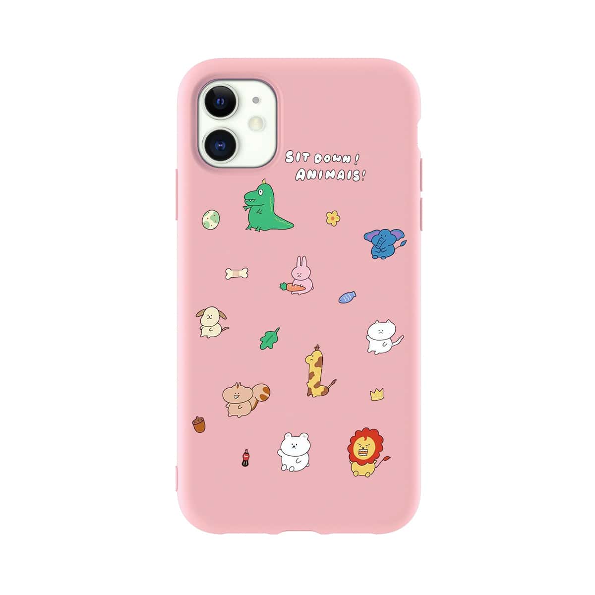 

Cartoon & Letter Graphic iPhone Case, Pink