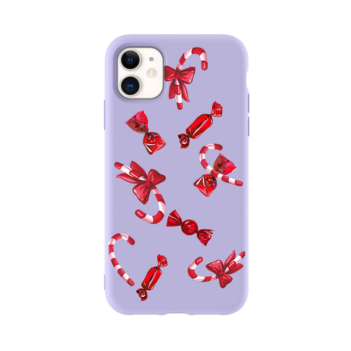 

Christmas Candy Print iPhone Case, Purple