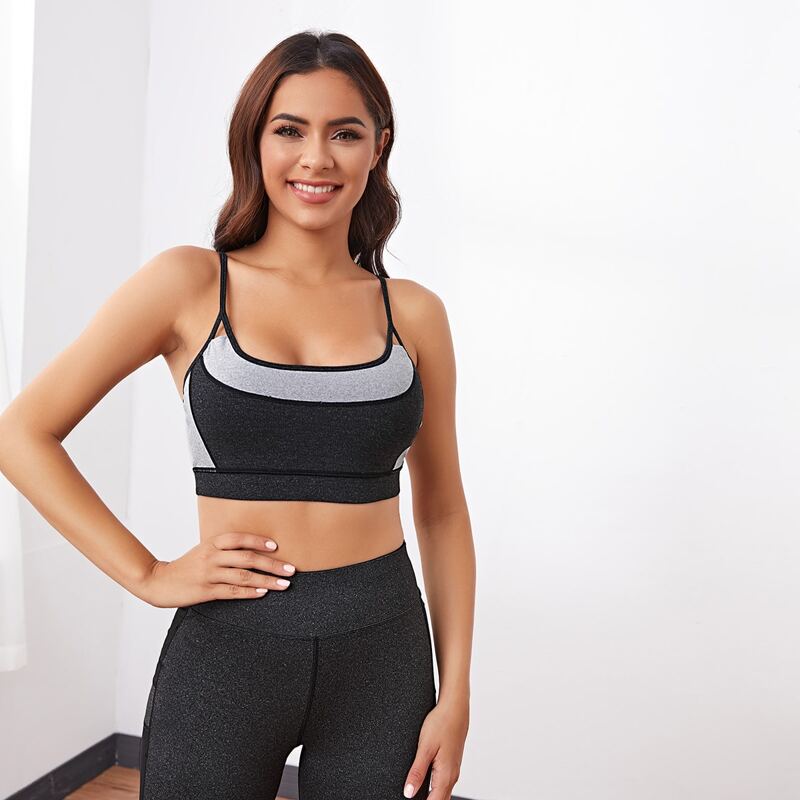 

Light Support Colorblock Space Dye Sports Bra, Multicolor