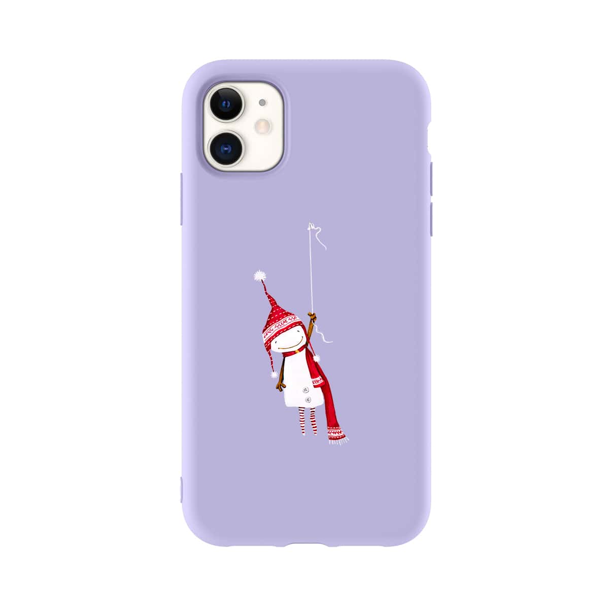 

Christmas Snowman Print iPhone Case, Purple