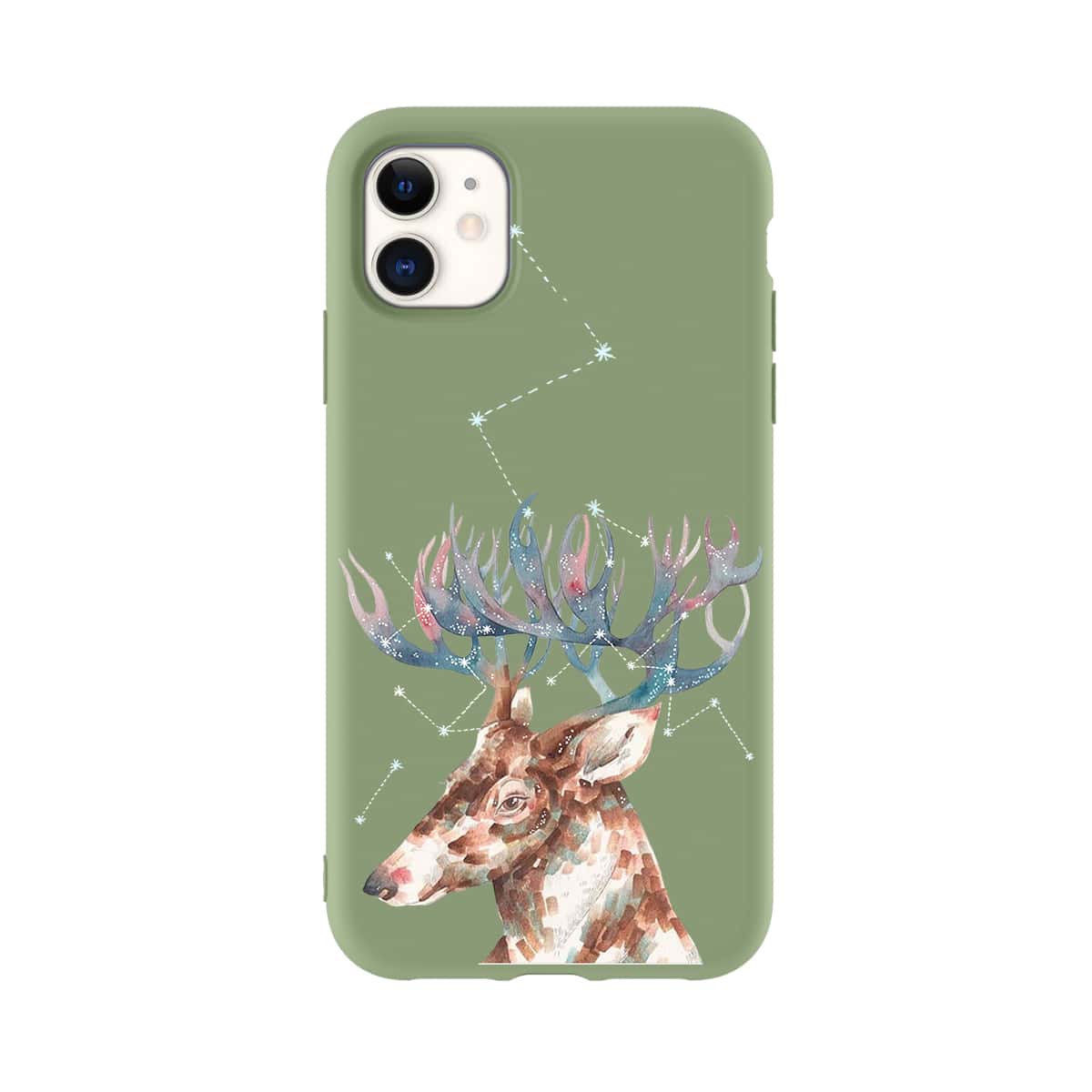

Christmas Elk Print iPhone Case, Green