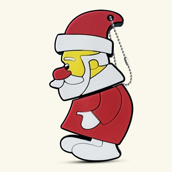 

Christmas Santa Claus Pattern USB Flash Drive, Red and white