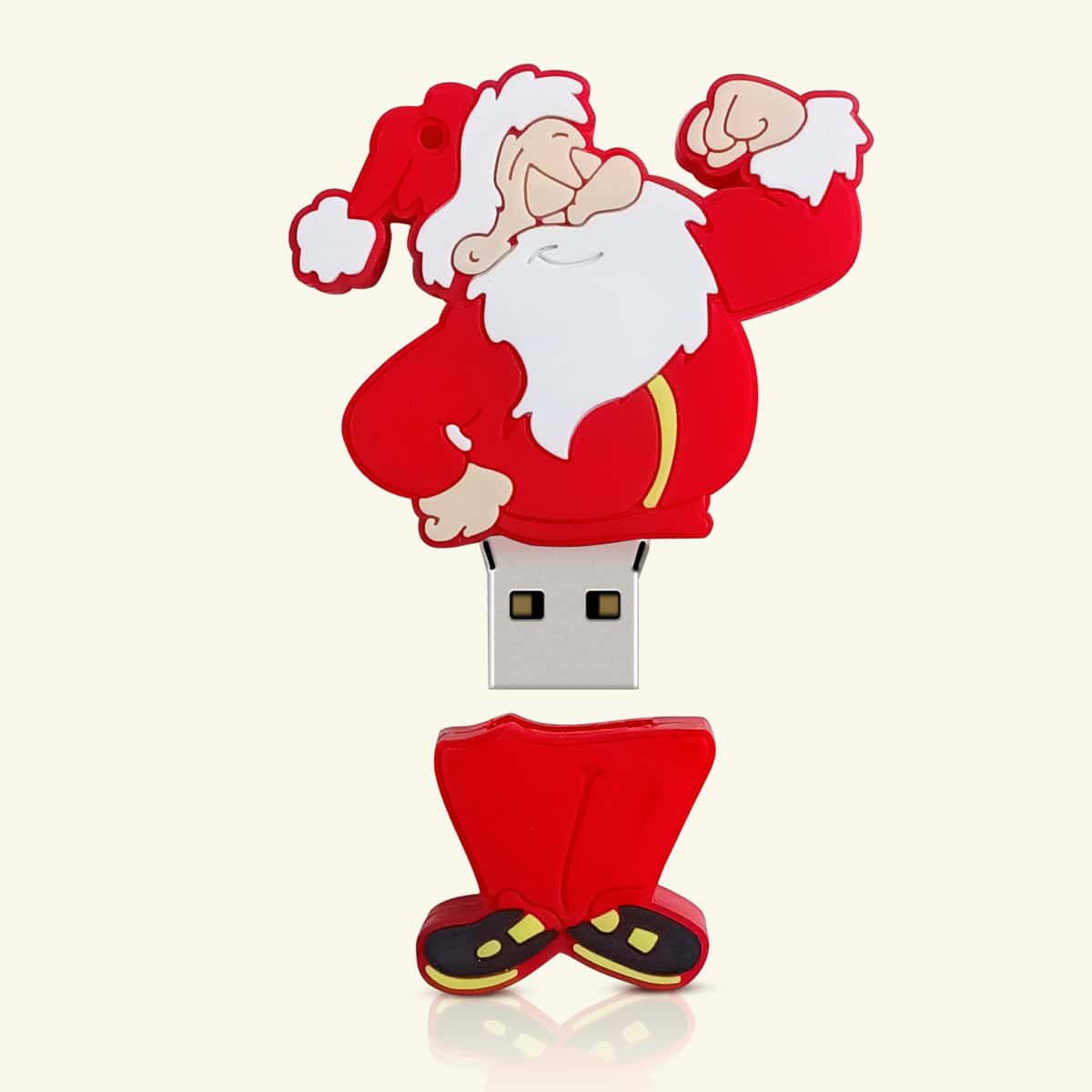 

Christmas Santa Claus Pattern USB Flash Drive, Red and white