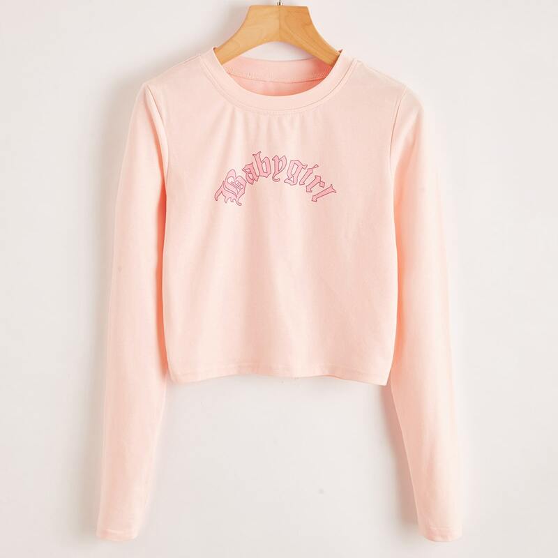 

Letter Crop Tee, Baby pink