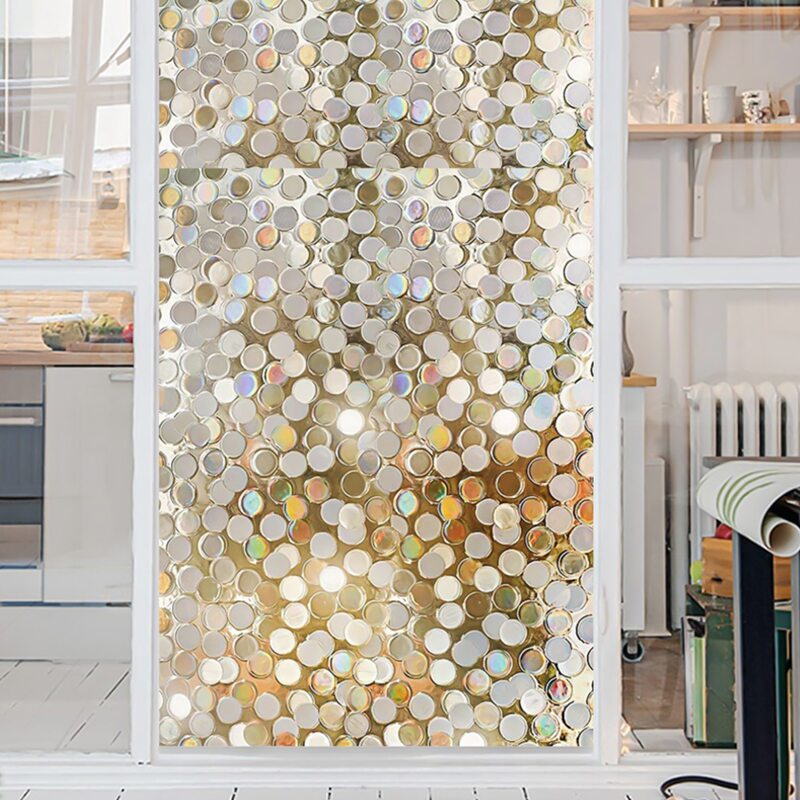 

1sheet Dot Pattern Opaque Glass Sticker, Multicolor
