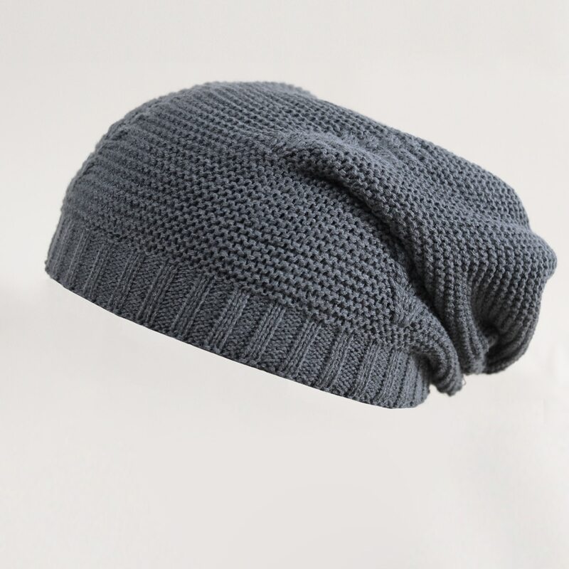 

Guys Solid Knitted Beanie, Grey