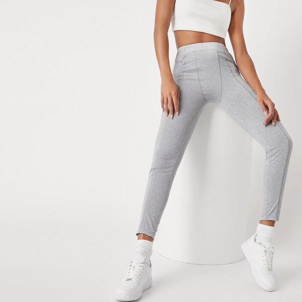 

Contrast Stitch Leggings, Light grey