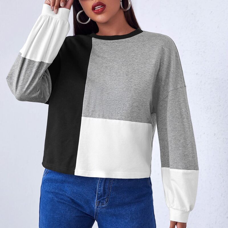 

Drop Shoulder Colorblock Pullover, Multicolor