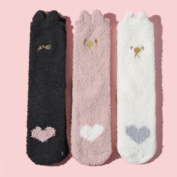 

3pairs Toddler Girls Cartoon Socks, Multicolor