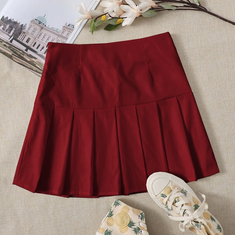 

Mini Pleated Skirt, Burgundy