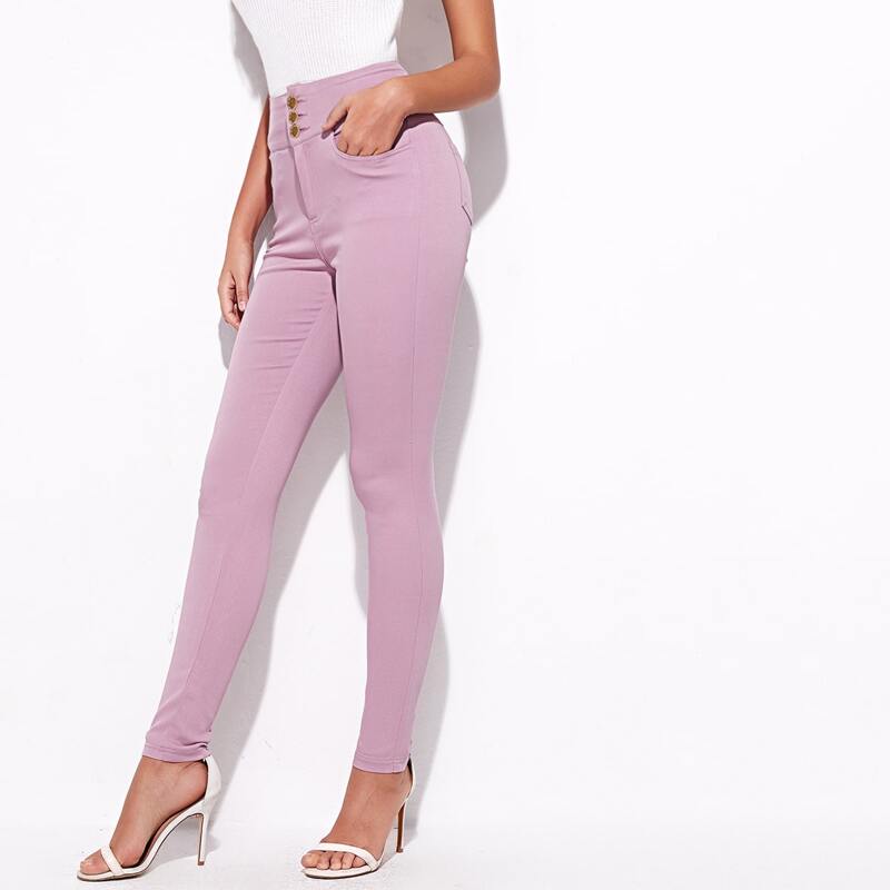 

High-Rise Skinny Jeans, Baby pink