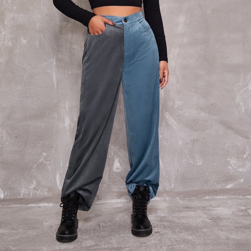 

Slant Pocket Colorblock Pants, Multicolor