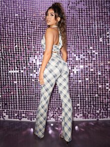 SHEIN X Kimberly Loaiza Quần Túi Sọc ca rô Sẵn sàng - Nhiều màu - Xem 2