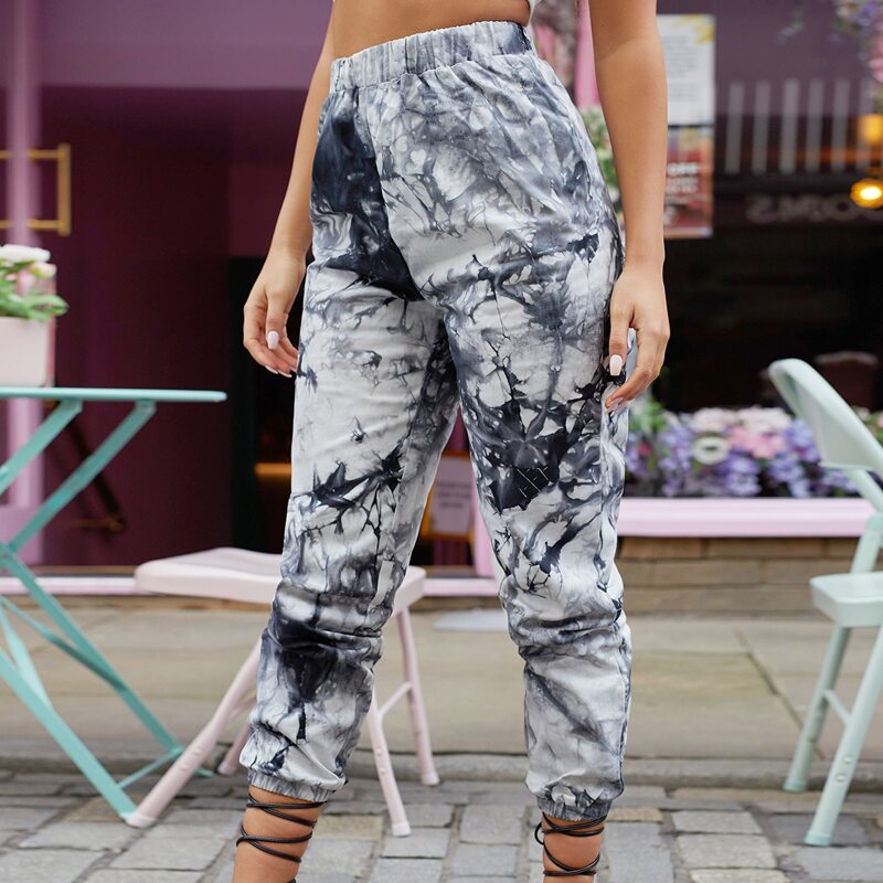 

Elastic Waist Tie Dye Pants, Multicolor